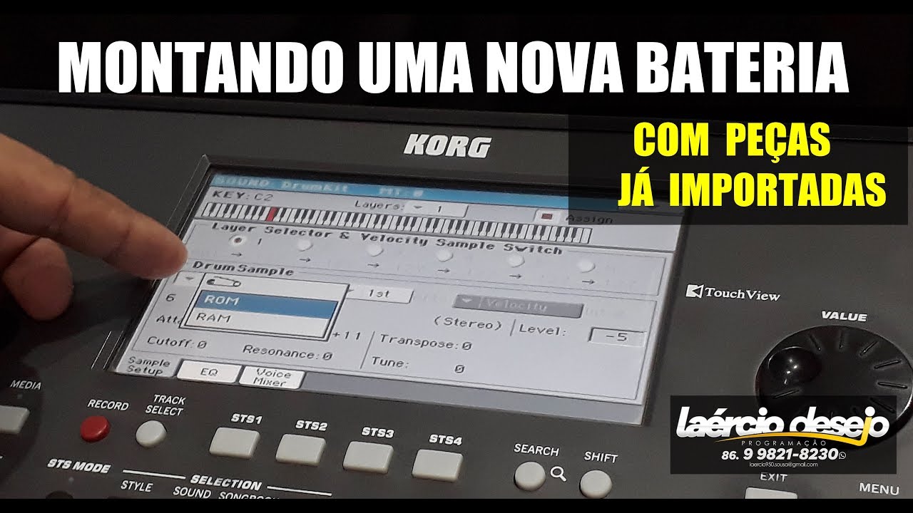 COMO MONTAR UMA BATERIA NO KORG-PA  APROVEITANDO  PEÇAS JÁ IMPORTADAS