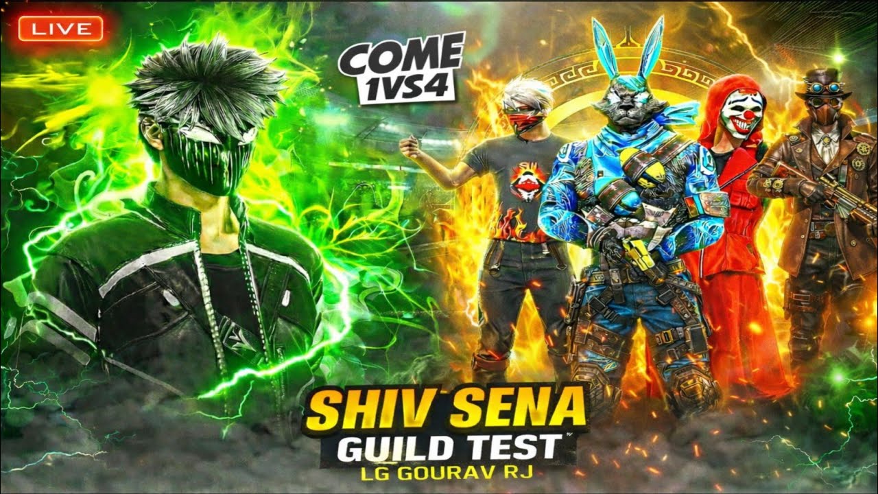 🔴SHIV SENA GUILD 😨TEST 1V4 LIVE Day 20 😱💀 #shortslive #freefirelive #guildtest #raistar