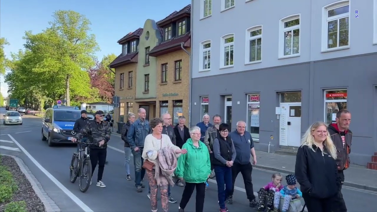 Demmin:  Der Demonstrationszug  am 12-05-2022