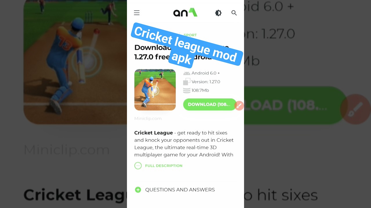 How to download cricket league mod apk unlimited money and gems#shorts #cricket