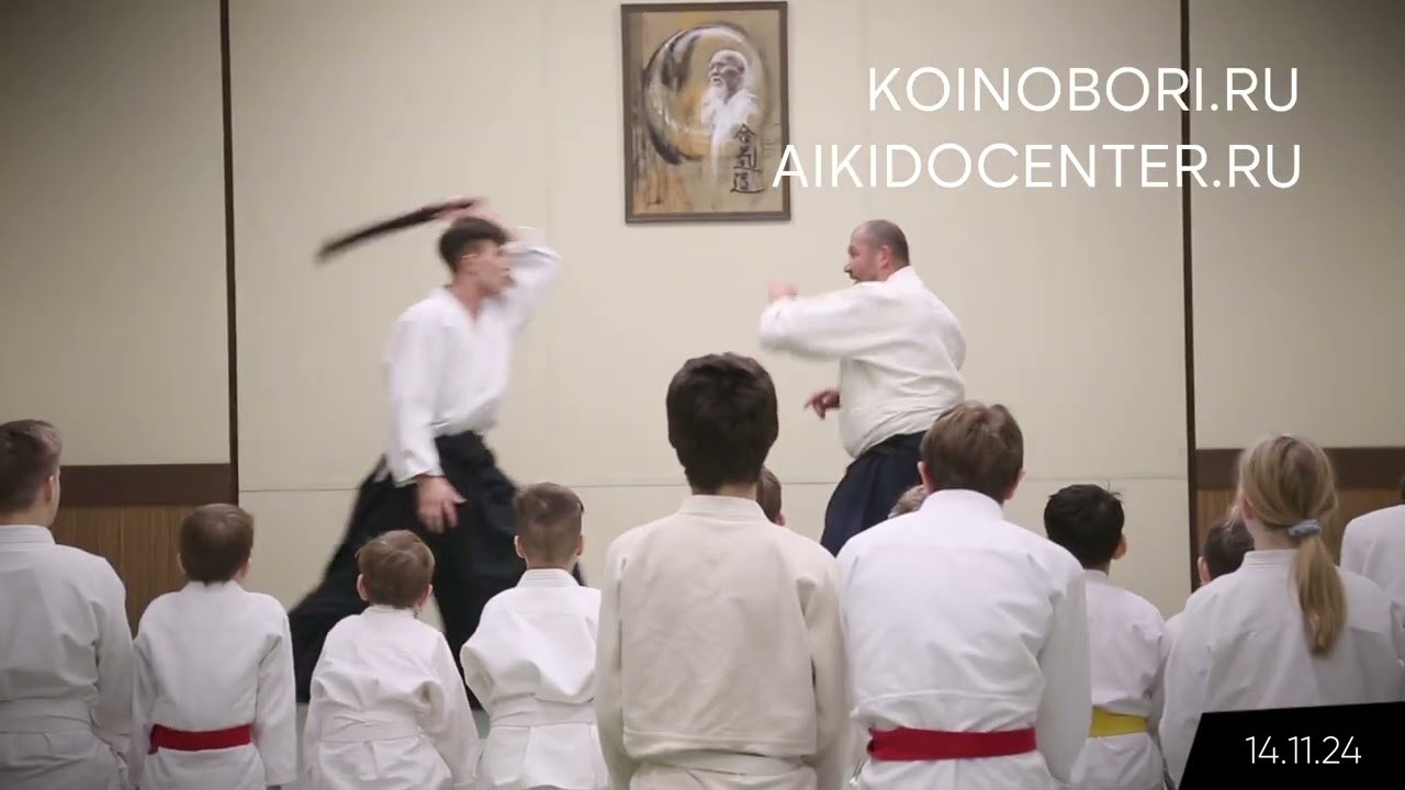 Айкидо. Техника защиты от удара сверху.