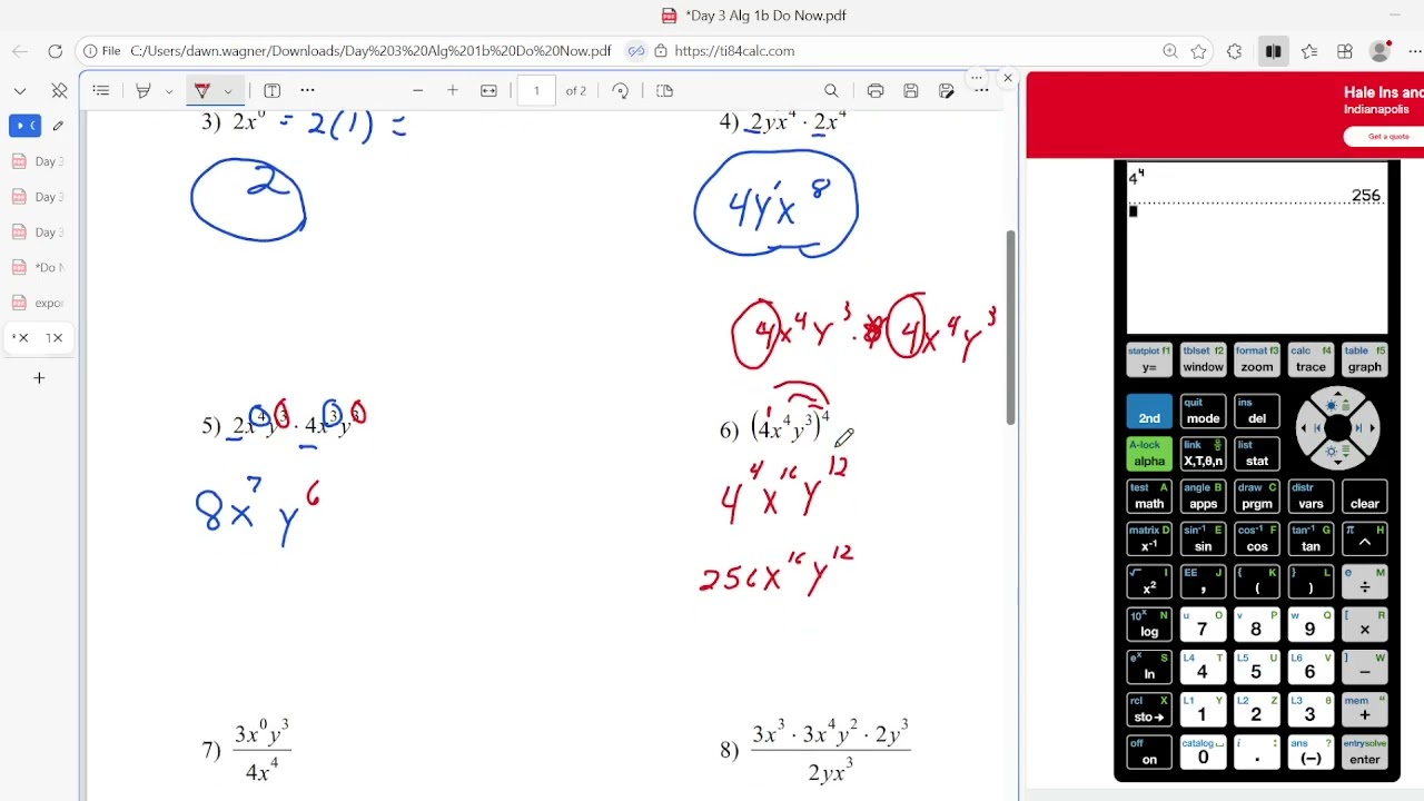 Negative exponents