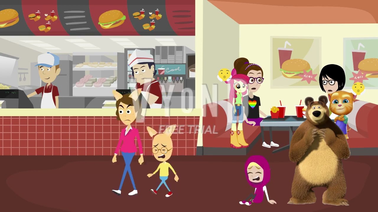 Arthur Misbehaves at McDonald's and gets grounded and punishment day.