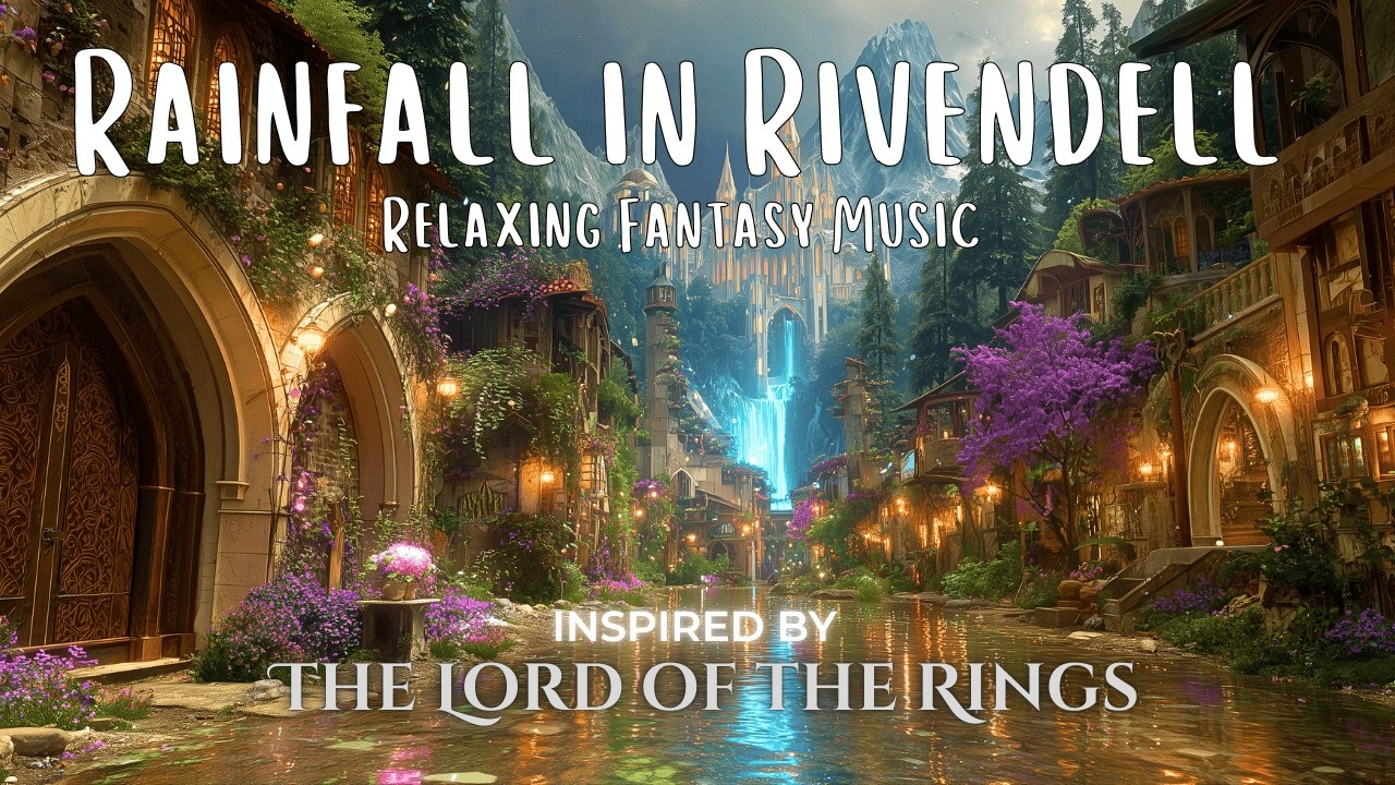 Rainfall in Rivendell | Relaxing Fantasy Music Inspired by The Lord of the Rings
