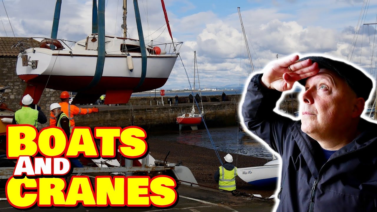Boats and CRANES - Come and watch the boats go back into Fisherrow Harbour!