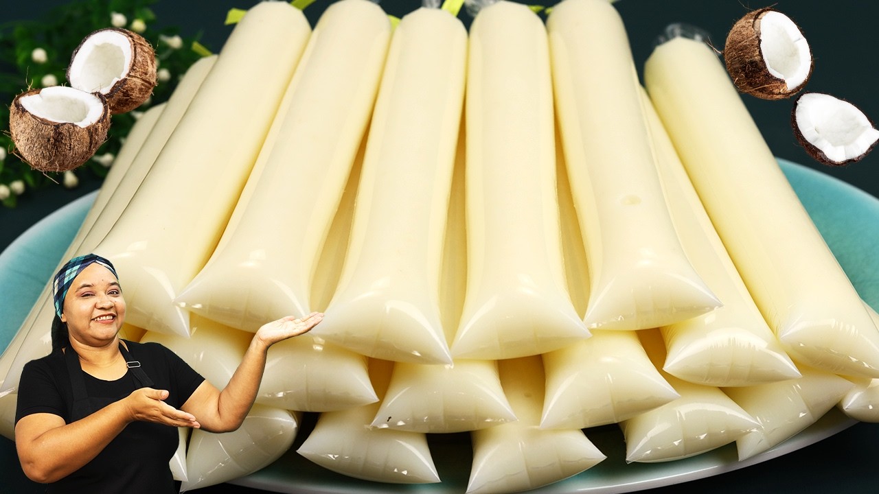 Geladinho de Coco CREMOSO! Simples e Econômico SEM LEITE Condensado e SEM Creme de Leite!