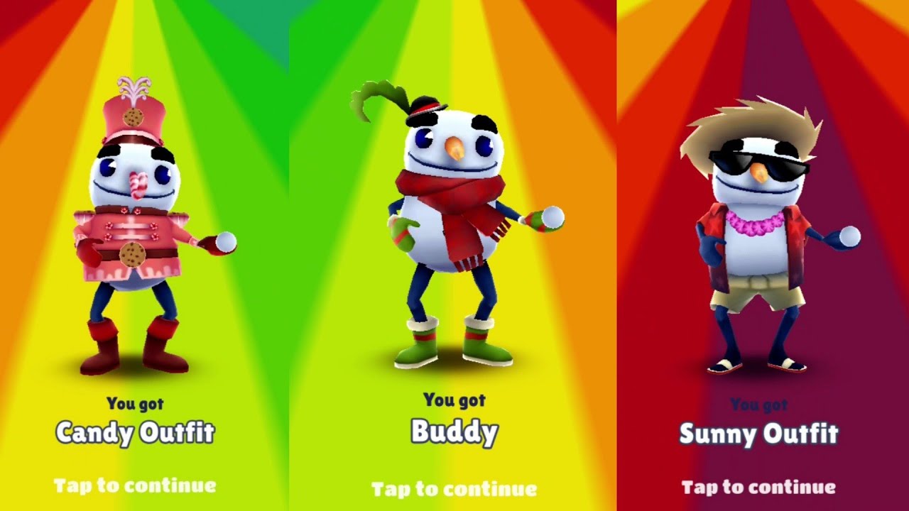 Subway Surfers St. Petersburg Unlocking Buddy, Sunny Outfit & Candy Outfit