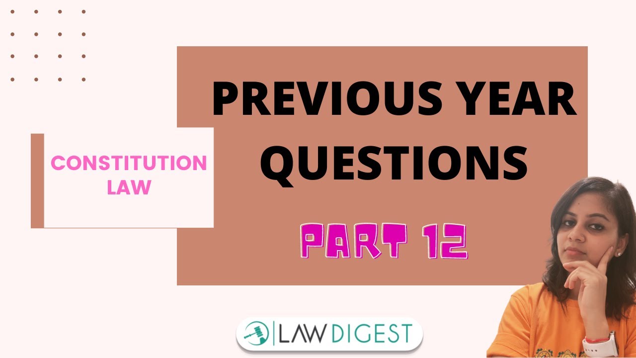 Previous Year Questions on Constitution Law P12| DU LLB, BHU LLB, PU LLB, MHCET Law