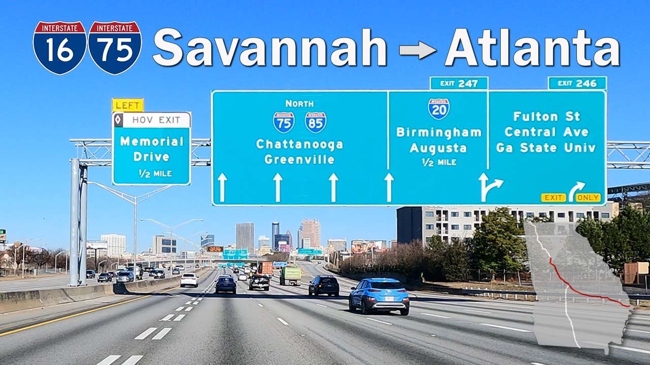 Driving Savannah to Atlanta GA (Interstate i-16 i-75)