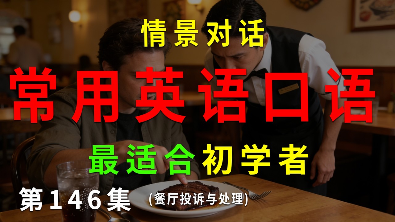 第146集. 每天10分钟，坚持听，一个月听懂美国人基础句子（餐厅投诉与处理） #英语听力 #英语口语 #英语练习 #每日英语 #英语 #learnchinese