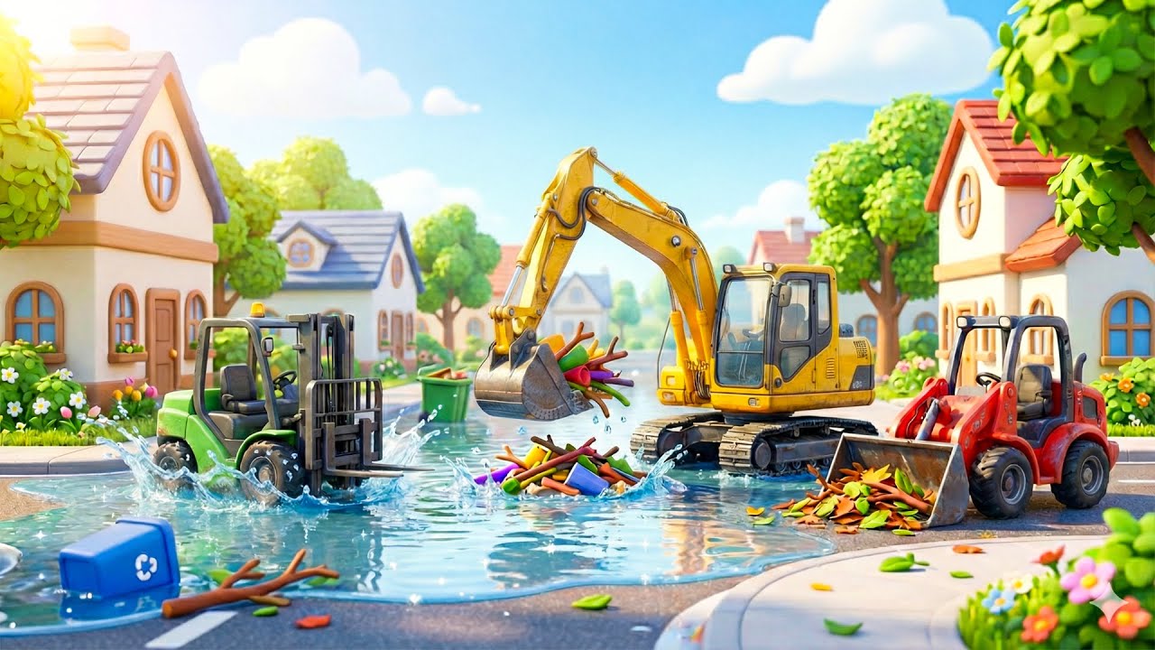 🏗️ City Comes Back to Life! Excavator & Bulldozer After the Storm