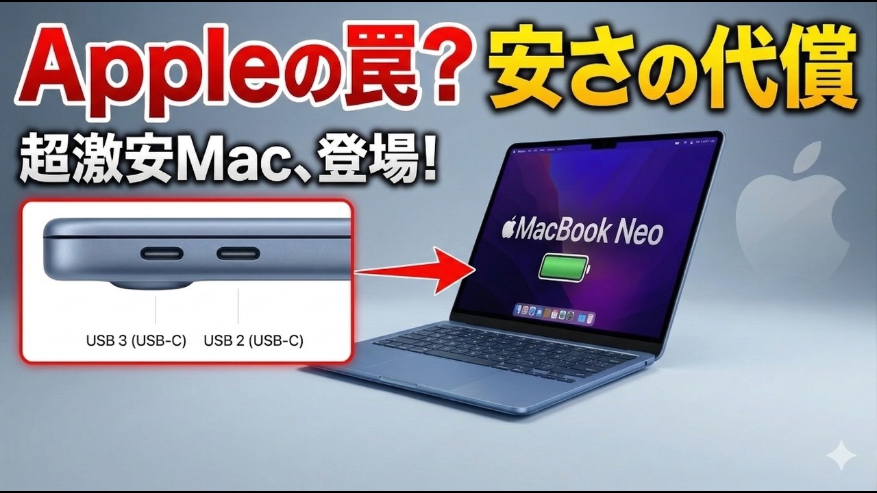 9万9800円の衝撃。MacBook Neoは「買い」か、それとも「罠」か？