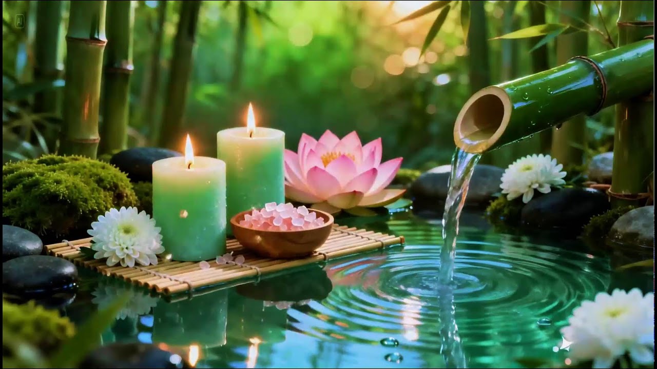 Relaxing Sleep Music with Bamboo Water Sound🌿Relaxing Sleep, Study & Calming Deep Relaxation,Yoga