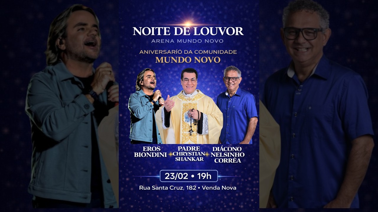 COMEMORAÇÃO DE 21 ANOS COMUNIDADE MN - PADRE CHRYSTIAN SHANKAR, EROS BIONDINI E NELSINHO CORREA.