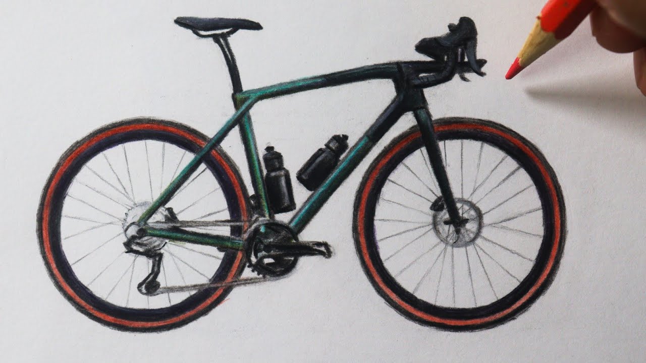 Como DESENHAR uma BICICLETA SUPER REALISTA I Tutorial completo NARRADO
