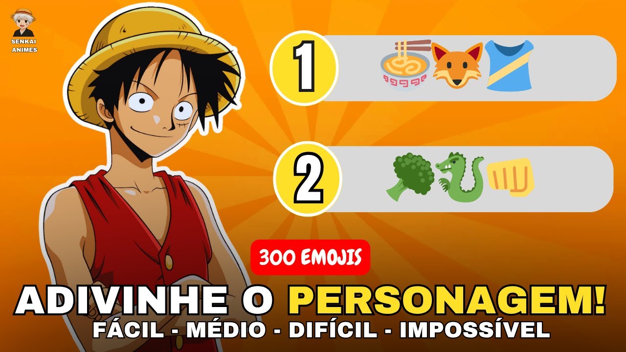 ADIVINHE O PERSONAGEM DE ANIME PELO EMOJI! 🌟 Você Acerta Todos? #quiz