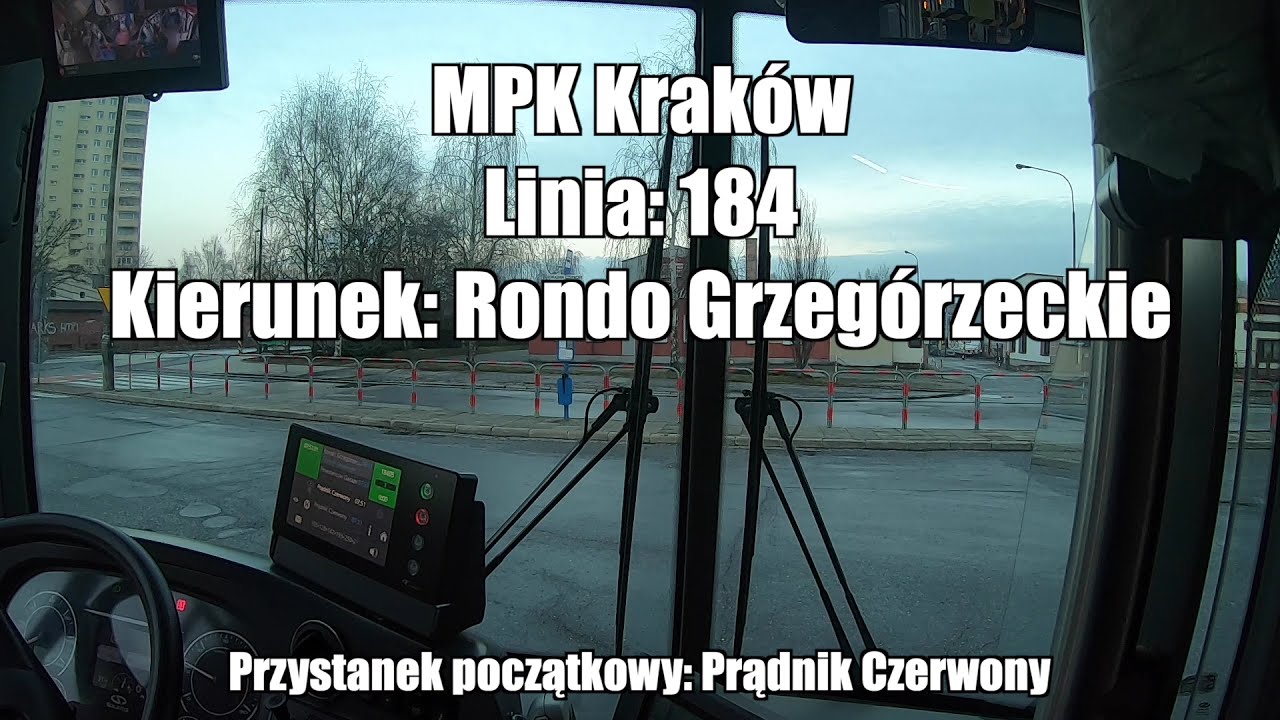 Linia: 184, kierunek: Rondo Grzegórzeckie - MPK Kraków | Cabview Articulated Bus