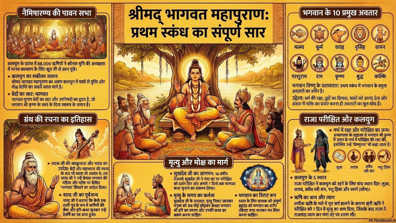 श्रीमद्भागवत महापुराण: प्रथम स्कंध एवं मोक्ष मार्ग #भगवान के 10 प्रमुख अवतार #राजा श्राप और 7 दिन 