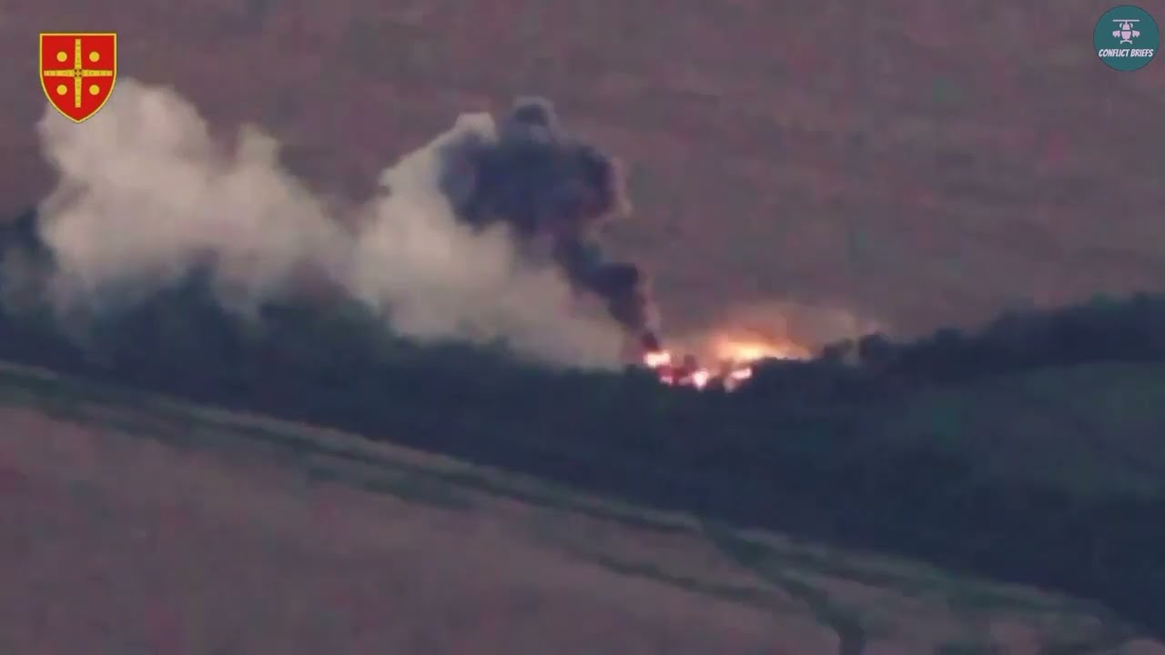 Ukrainian Soldiers Destroy Russian MLRS with Drones and CAESAR Artillery