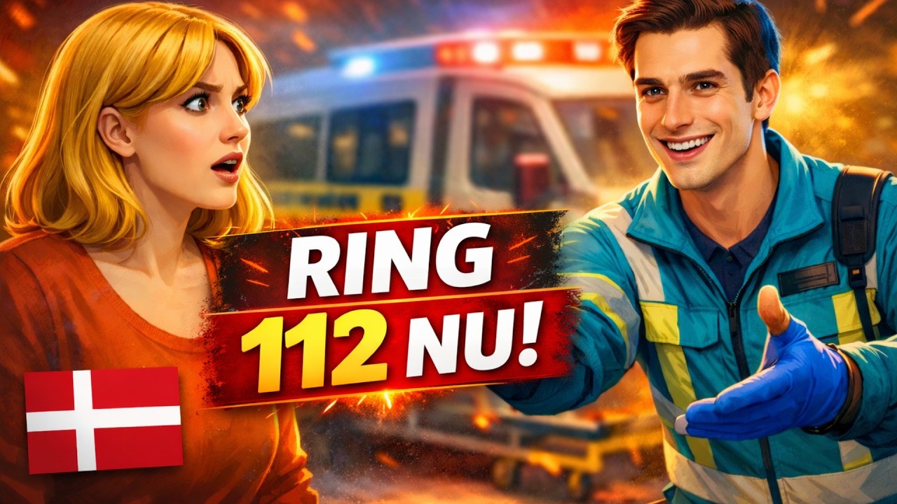 Easy Danish Dialogue (A1–A2) | Call an Ambulance (112)