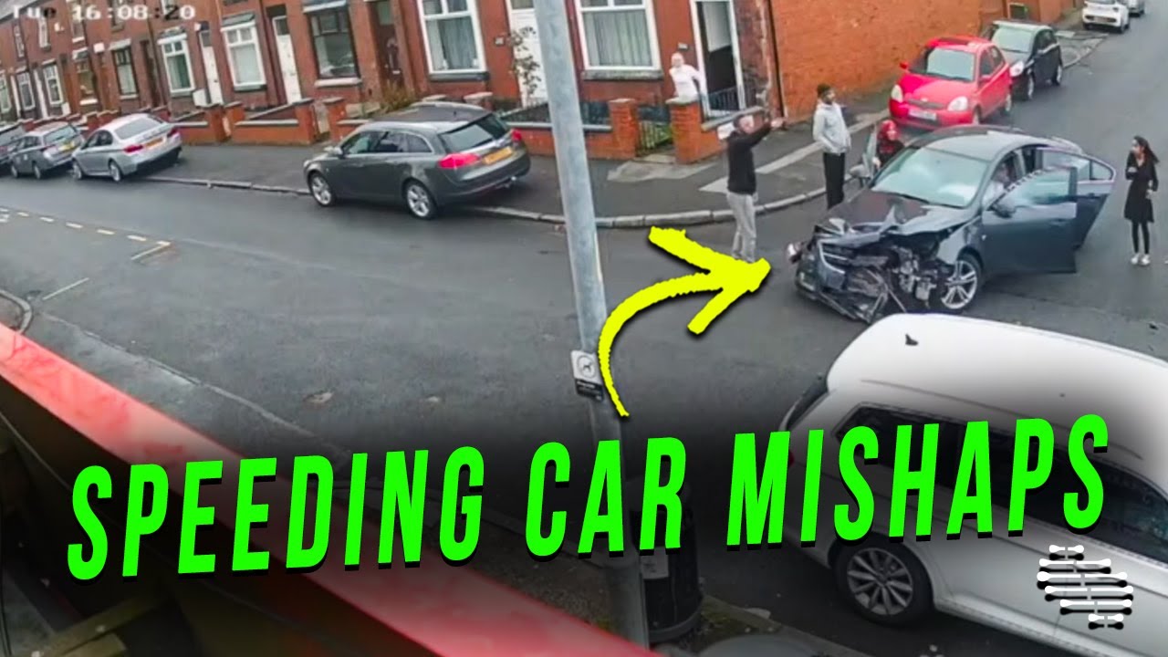 Car Speeding Down Residential Street Causes an Accident