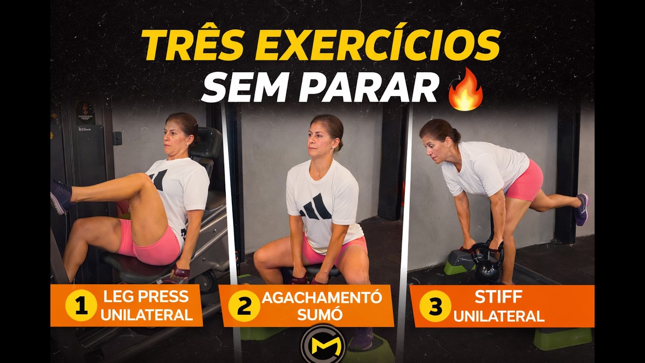 TREINO FEMININO DE PERNAS - AGACHAMENTO LEG PRESS 90º - AGACHAMENTO SUMÔ + STIFF UNILATERAL - ÂNGELA