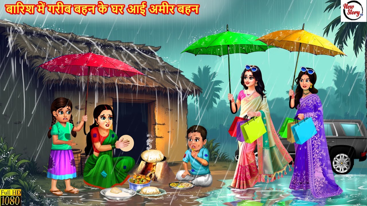 बारिश में गरीब बहन के घर आई अमीर बहन | Barish Me Gareeb Bahan | Hindi Kahani | Moral Stories | Story