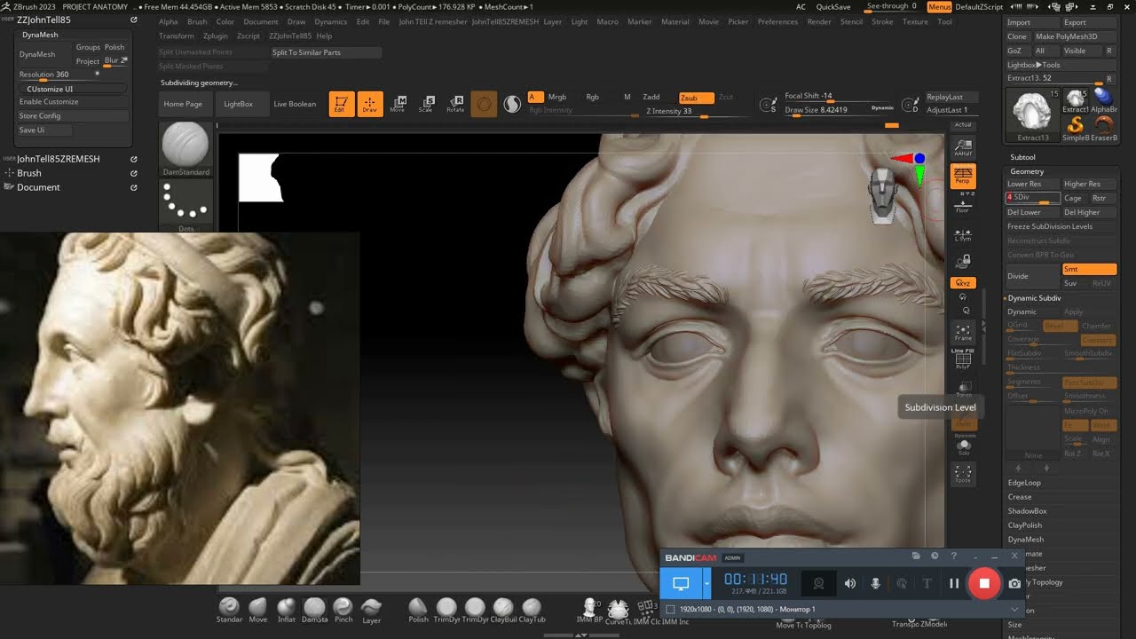 sculpting hairstyles in antique style  Zbrush