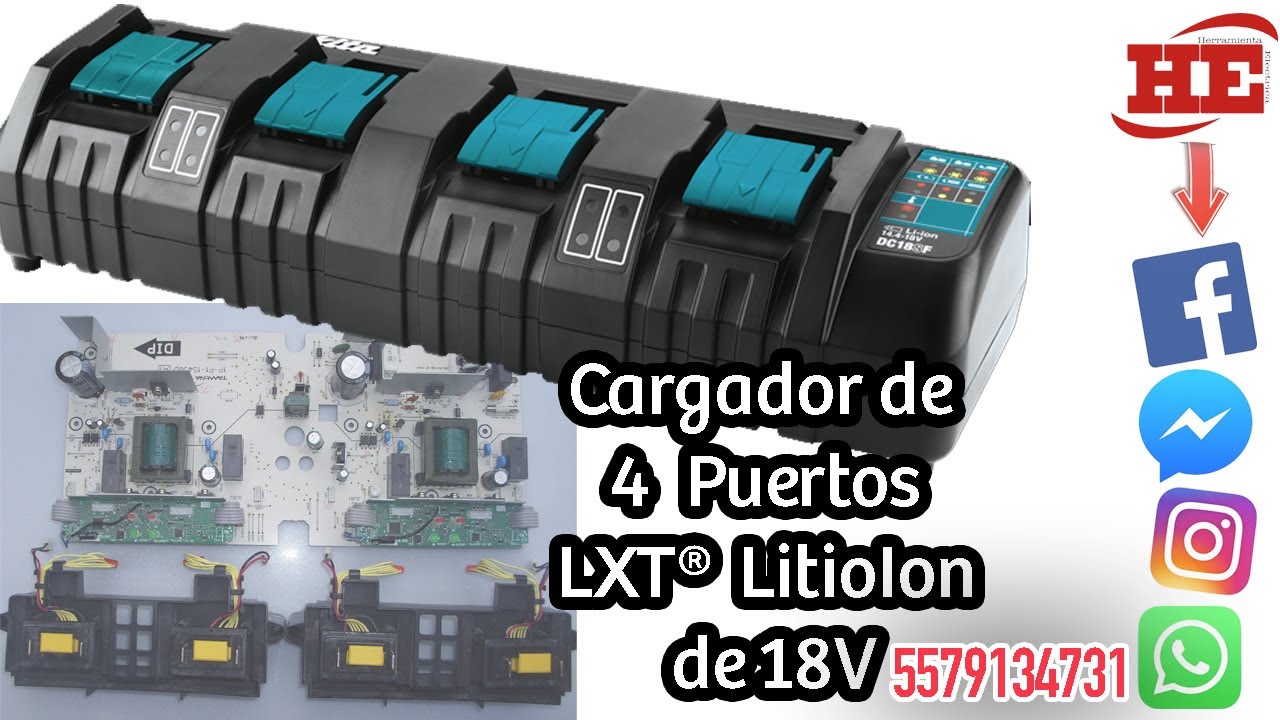 Cargador de 4‑Puertos LXT® Litio‑Ion de 18V  DC18SF