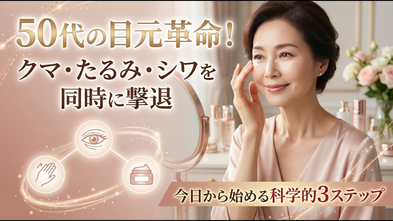 【目元ケア】クマ・たるみ・シワを同時に解消する3ステップ「なんか疲れてる？」と言われる50代の目元、変えられます