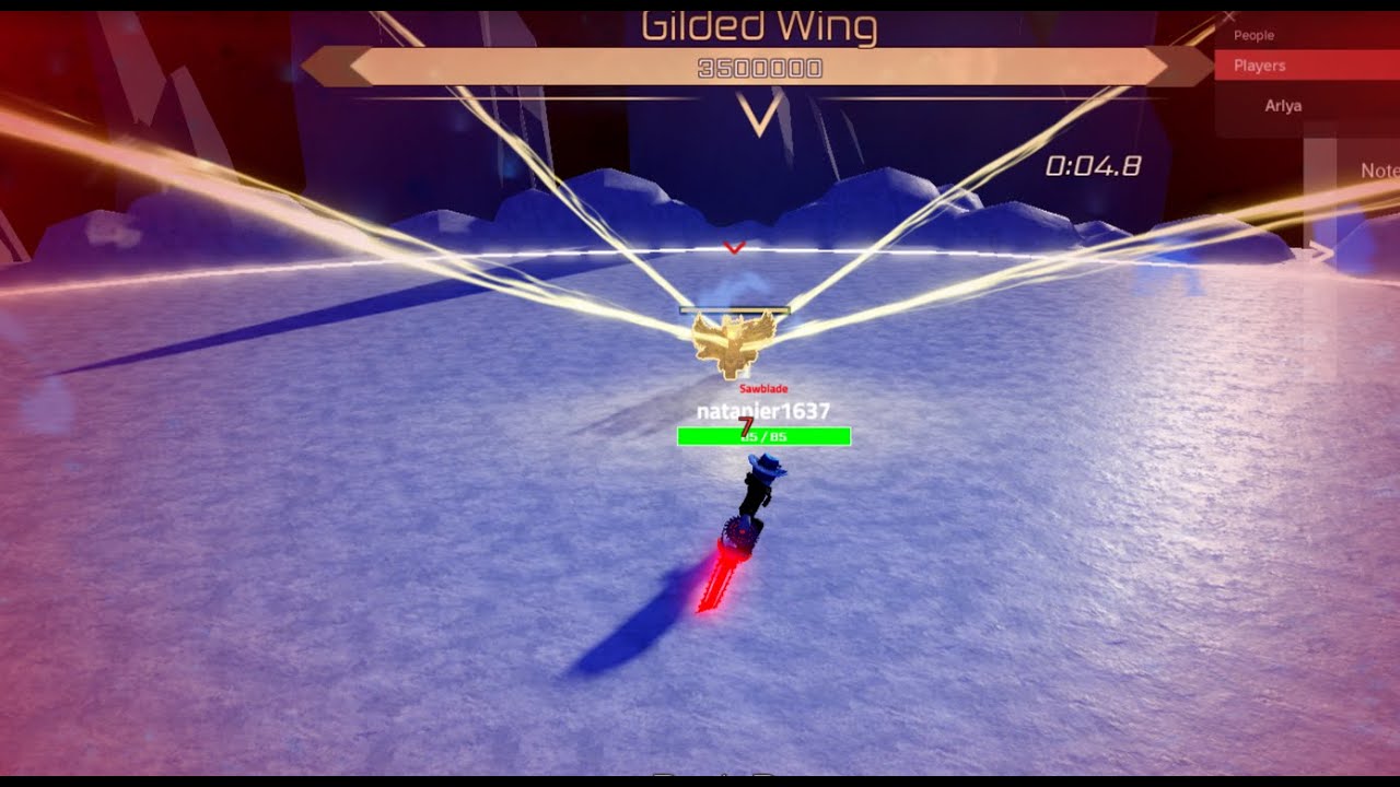 Gilded Wing, Ascended Monarch Solo with Sawblade (DPS Rush) [Crystalis Boss Fights]