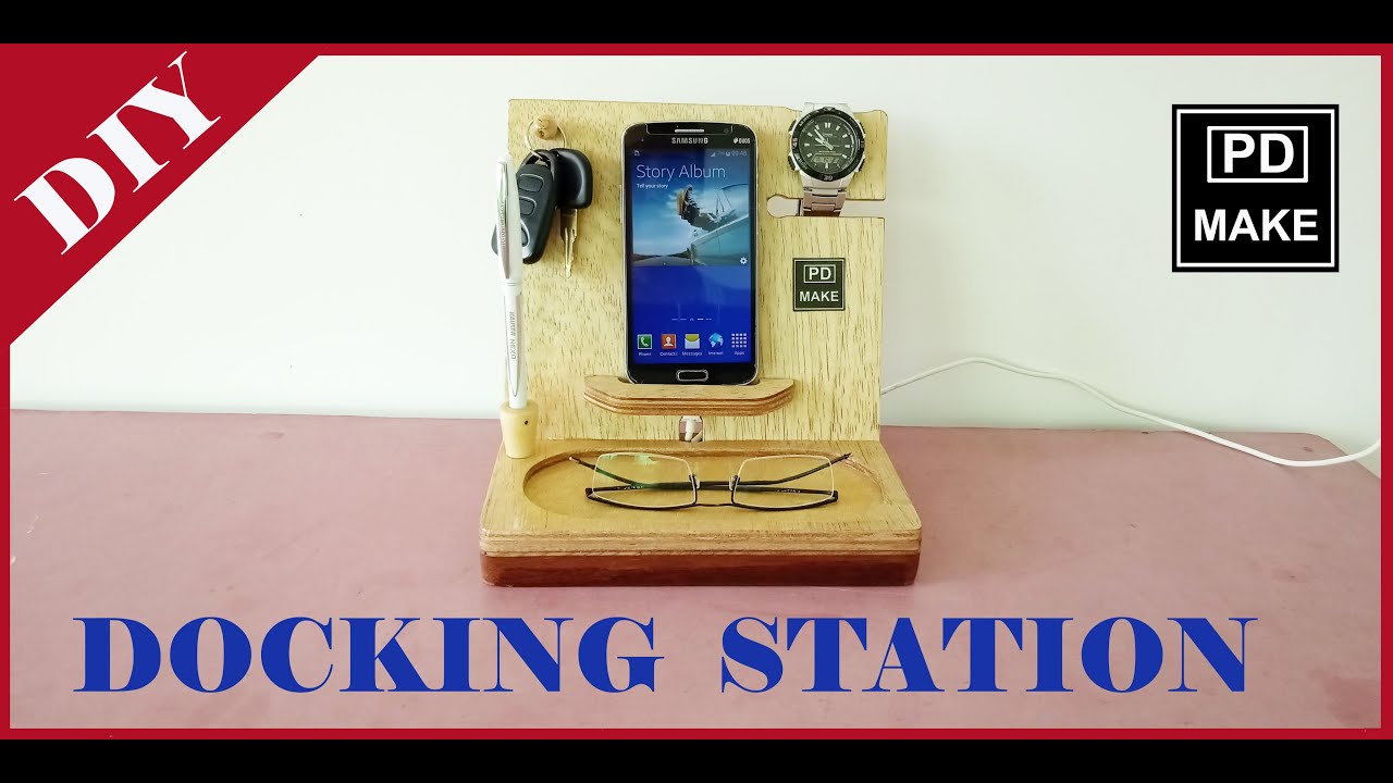 How to make Docking Station// mobile phone charging station// DIY from scrap wood
