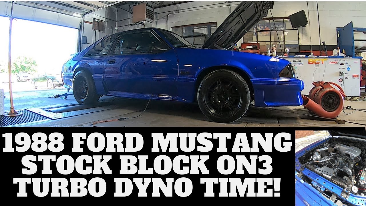 Ford Mustang On3 Turbo 1988 года, стандартный блок цилиндров, стандартный распредвал 70 мм, время...