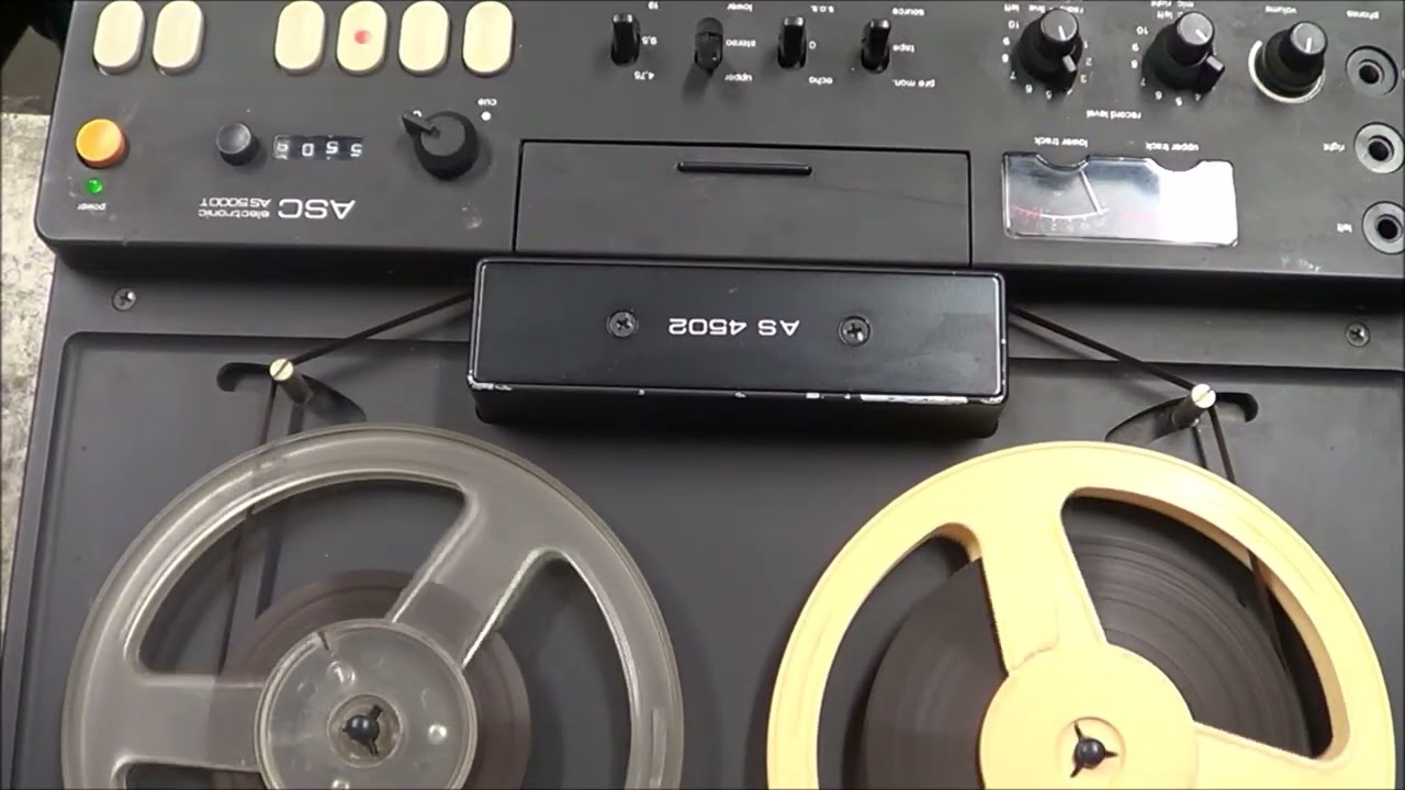 Vintage reel tape recording. ASC AS 5000T tape recorder.