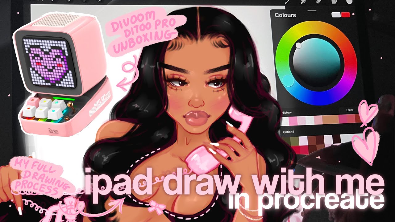 ‧₊˚ 🌸 cosy draw with me, chill asmr ⋅♡ | divoom ditoo pro unboxing + tutorial ‧₊˚☁️ | cute lofi 🎧🎀