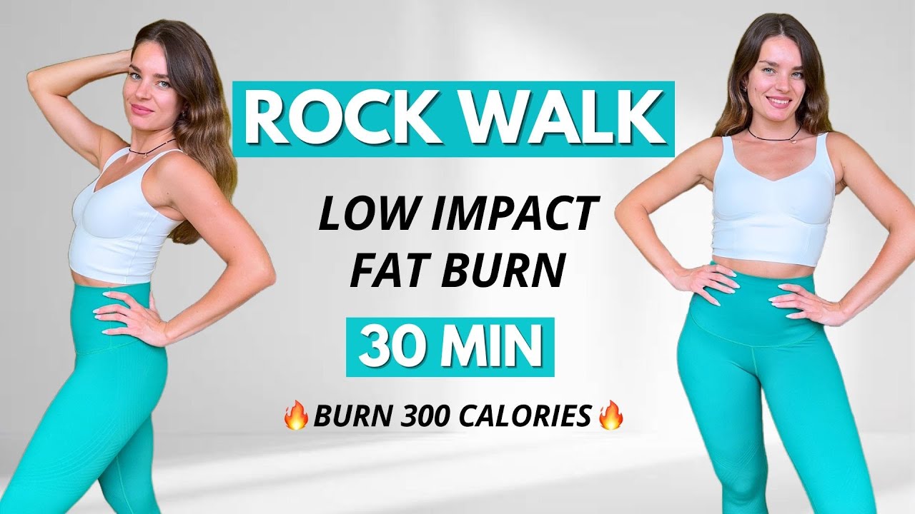 30 MIN ROCK WALKING FOR FAT BURN | Low Impact, Full Body, Burn 300 Calories