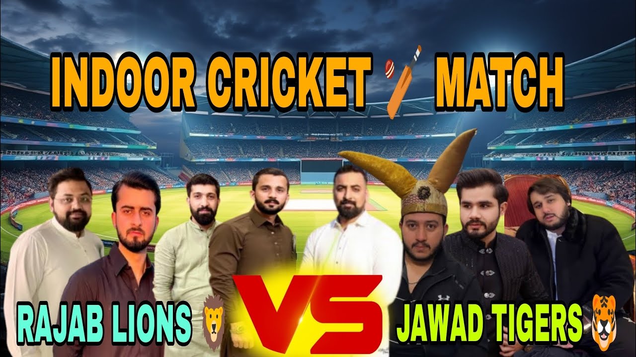 INDOOR CRICKET 🏏 MATCH RAJAB LIONS🦁VS JAWAD TIGERS🐯#rajabfamily #rajab #rajatvlogs