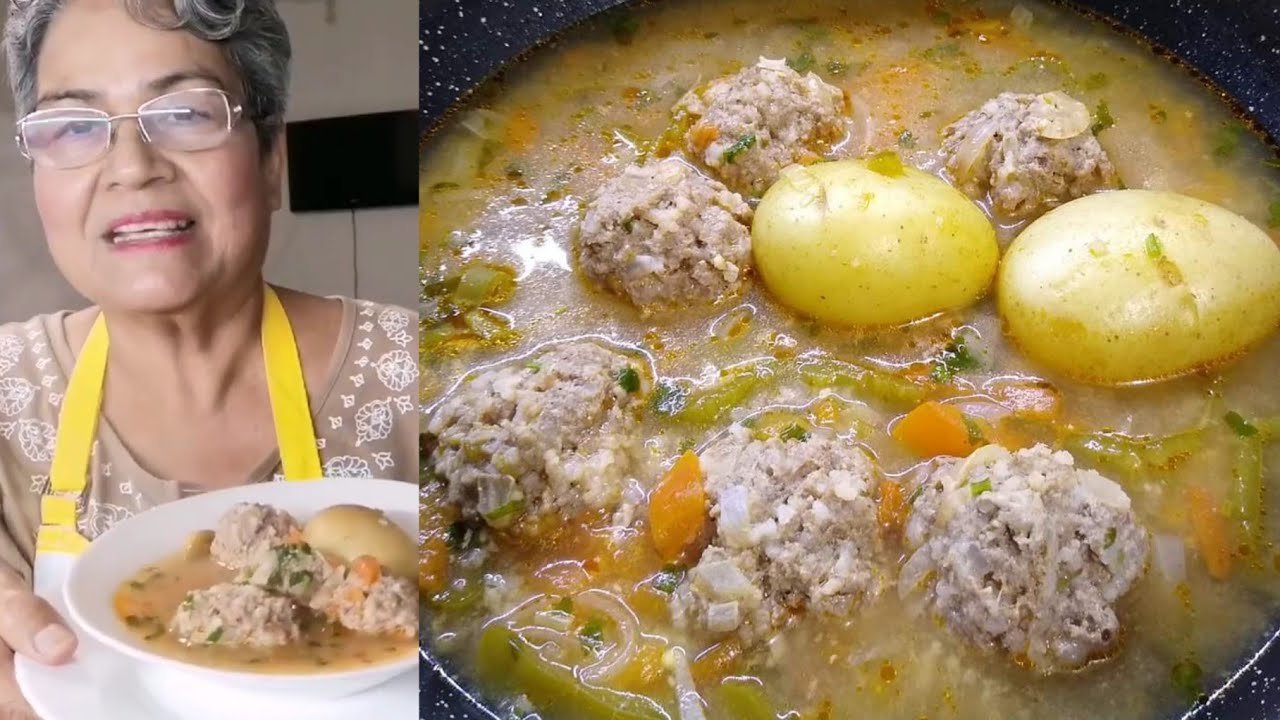 Albóndigas de res con arroz en caldo | Cocina Tutuli 🍜