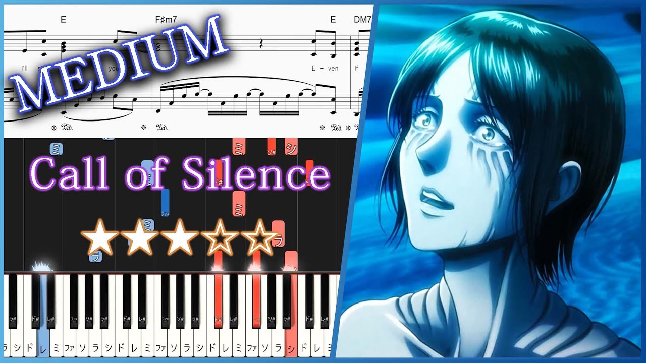 Attack on Titan Season 2 OST - Call of Silence - Medium Piano Tutorial + Sheets【Piano Arrangement】