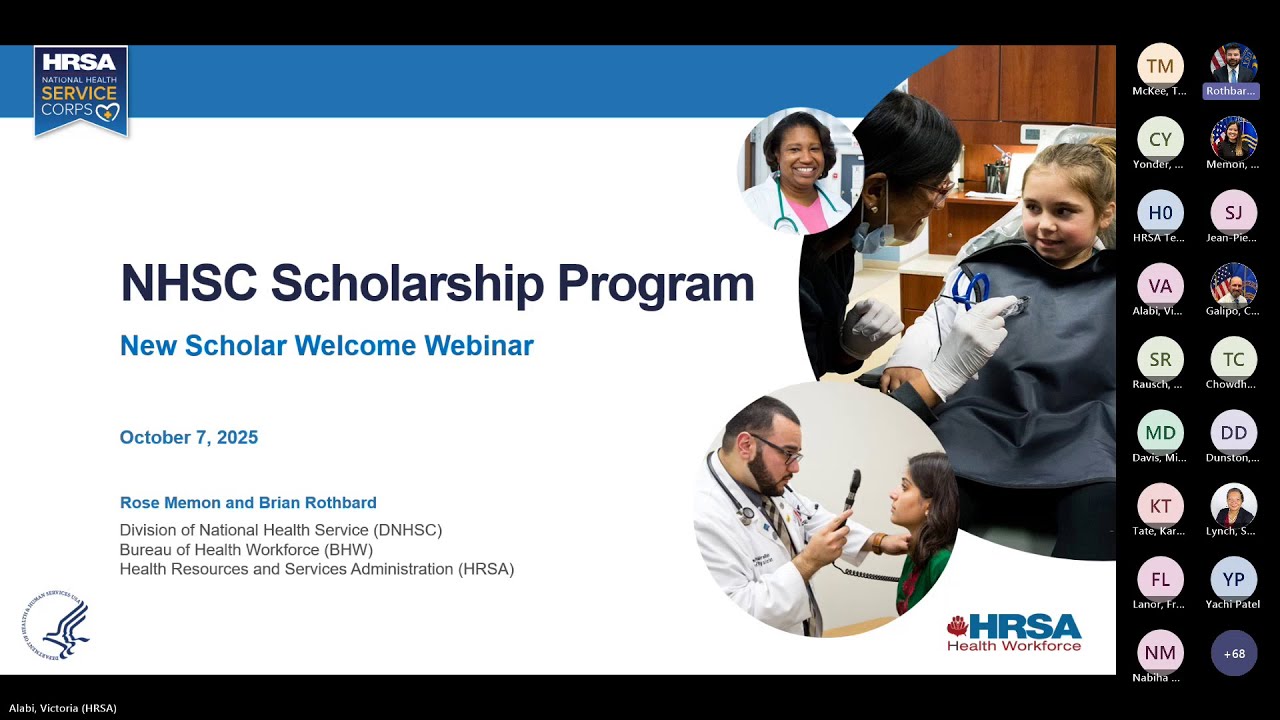NHSC Scholarship Program Welcome Webinar