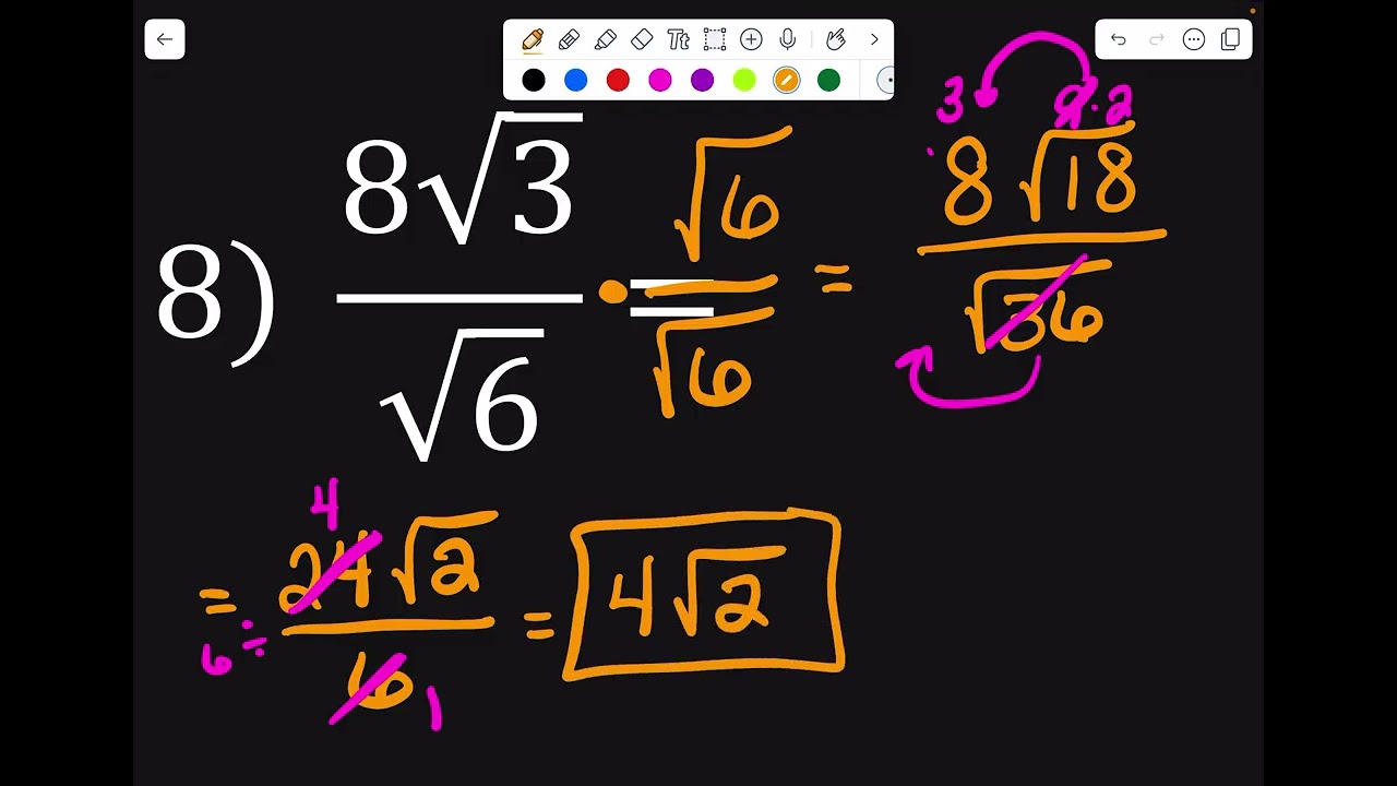 A25 Sec  8 5 Day 5 Dividing Radicals