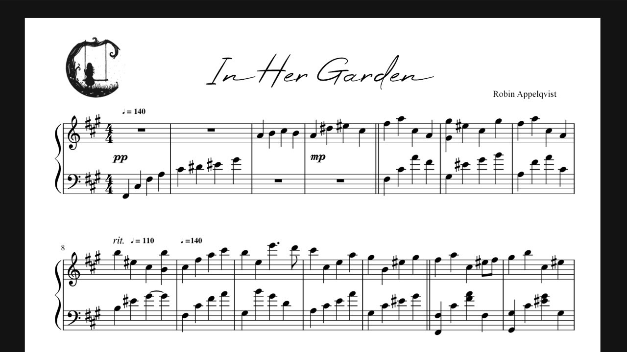 In Her Garden | Sheet Music video | Piano Tutorial