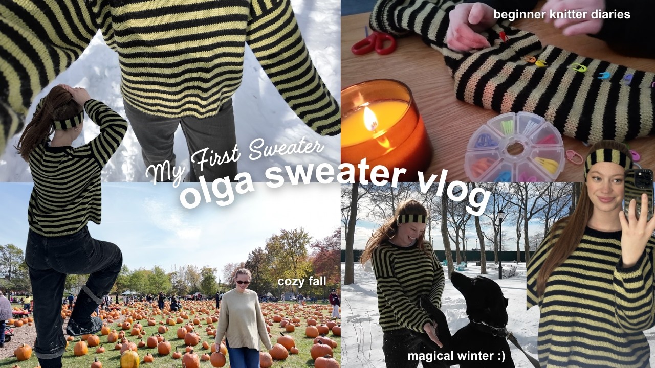 I Knit My First Sweater & It's Perfect!! (petiteknit olga sweater project vlog)