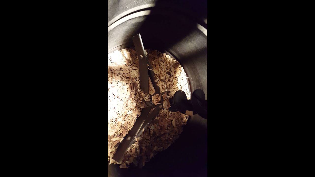 Homemade woodchip and sawdust furnace.