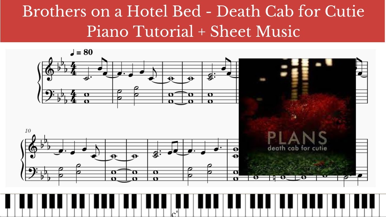Brothers on a Hotel Bed – Death Cab for Cutie (Piano Tutorial + Sheet Music)