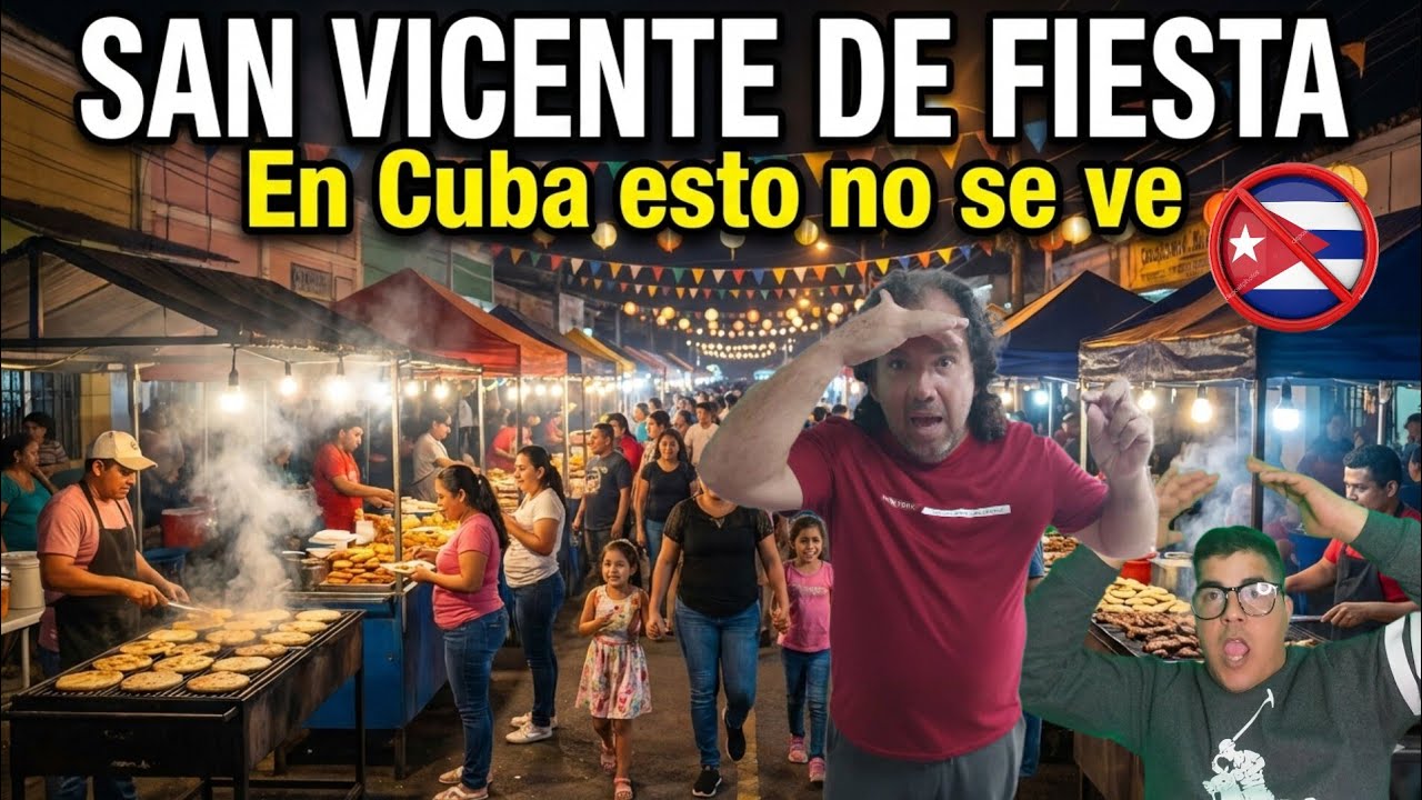 Calle del sabor en San Vicente, El Salvador. Fiestas Patronales