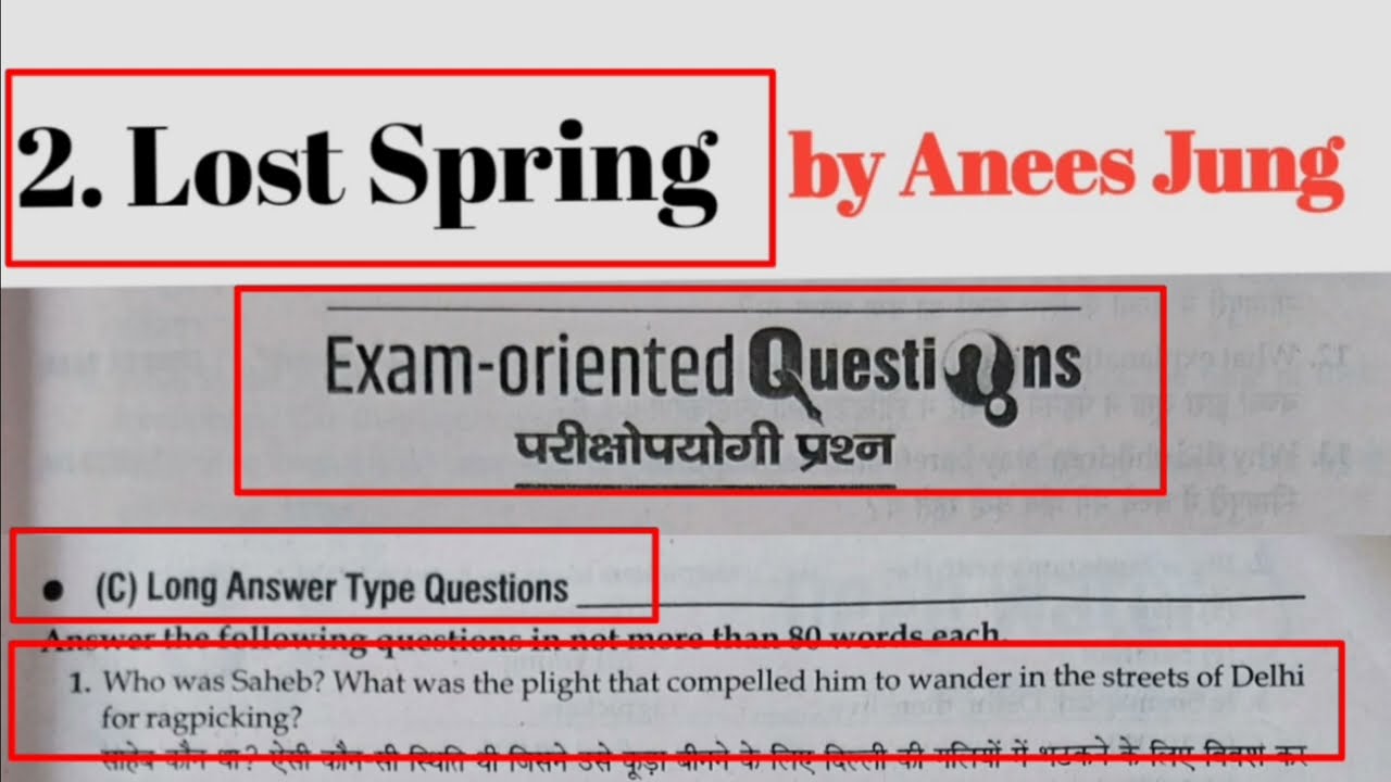 Lost Spring Long Question Answers || Lost Spring  Most Important Long Question Answer || Class 12 ||