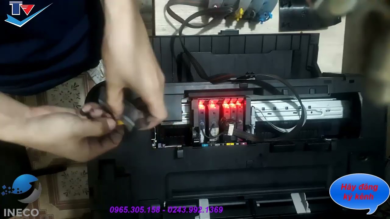 Sửa máy in phun màu canon IX 6770 6860 6560 IP 8770 8730 lỗi không nhận mực lỗi báo 15 đèn cam chuẩn