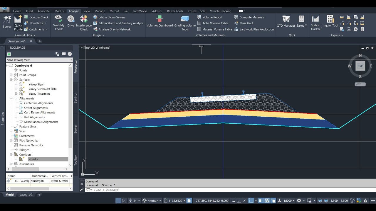 Autocad Civil 3D - Demiryolu - Railway