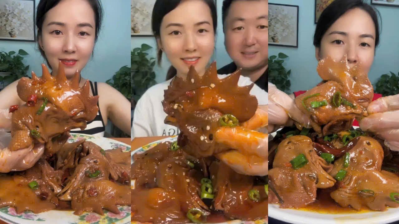 Mukbang Yang Zai Food | Full Video Eating Braised Rooster Head, Rooster Head Spicy